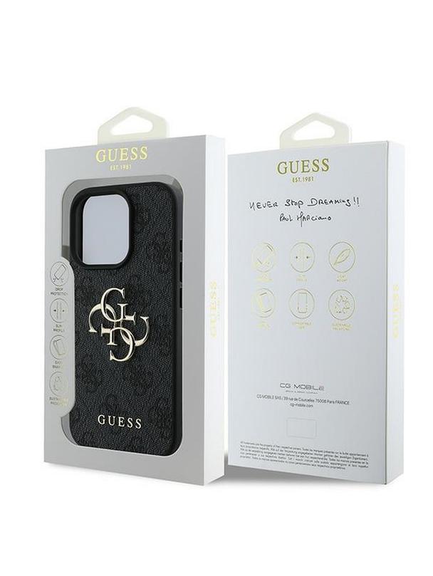 GUESS futerał do IPHONE 16 Pro GUHCP16L4GMGGR (4G PU Big Logo) czarny