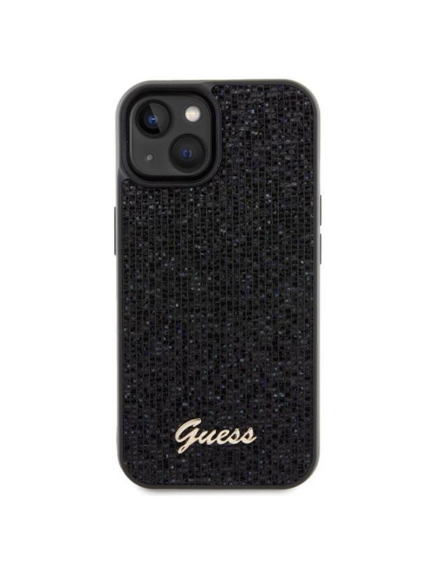 GUESS futerał do IPHONE 15 GUHCP15SPMSDGSK (Disco Script Metal) czarny