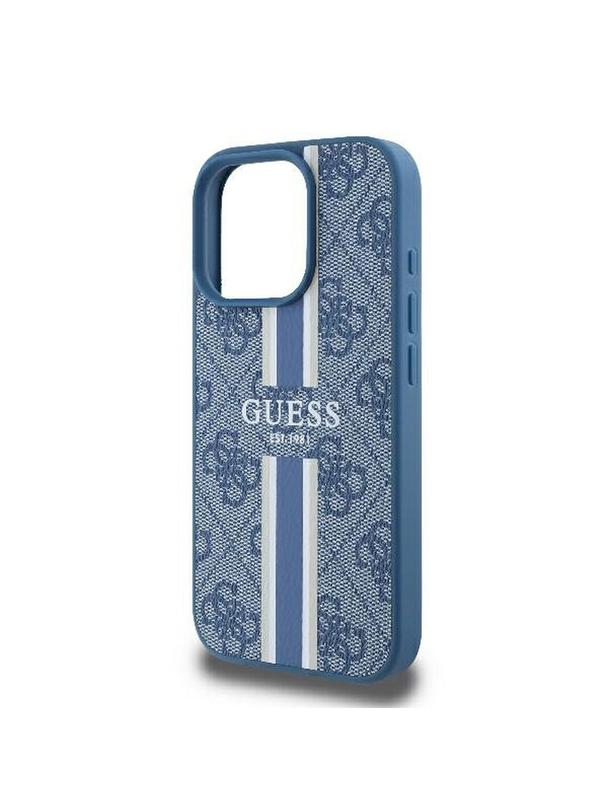 GUESS futerał do IPHONE 16 Pro kompatybilny z MagSafe GUHMP16LP4RPSB (4G Printed Stripes) niebieski