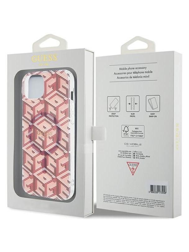 GUESS futerał do IPHONE 15 kompatybilny z MagSafe GUHMP15SHGCUSTGP (IML GCUBE) różowy