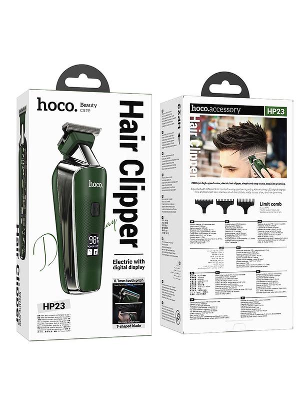 Maszynka do strzyżenia włosów Hoco z wyświetlaczem HP23 zielona