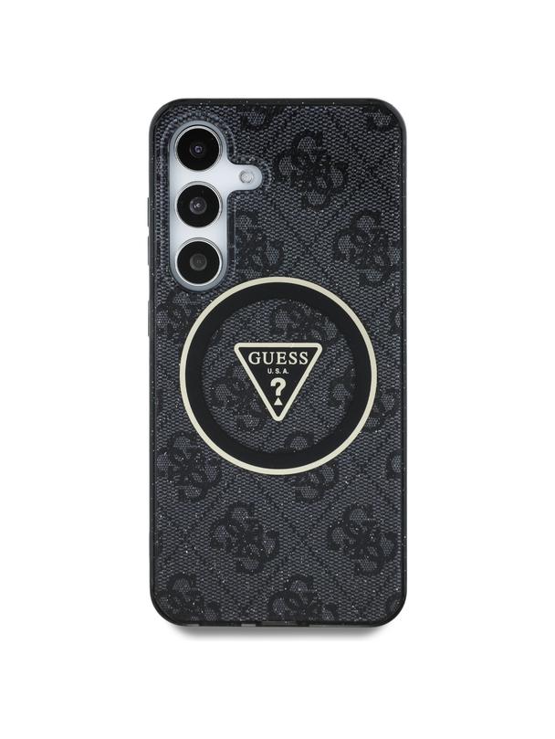 GUESS futerał do SAMSUNG S25 GUHMS25SHG4PRTGK (Magnetic IML Metal Glitter 4G Circle Triangle) czarny
