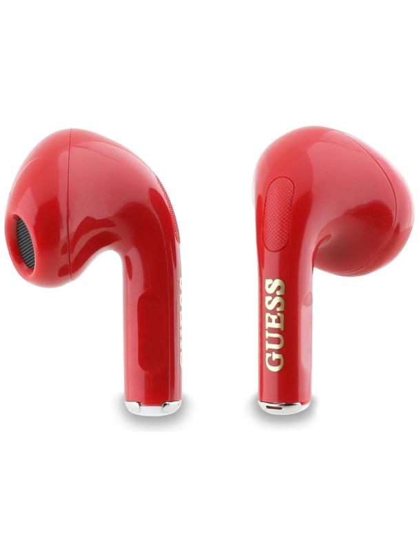 Słuchawki bezprzewodowe douszne Guess TWS Effect Printed Classic Logo & Charm czerwone