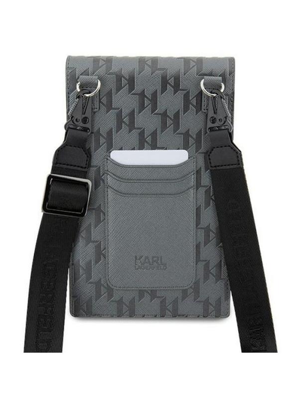 KARL LAGERFELD torebka uniwersalna na telefon KLWBSAKHPCG (Saffiano Mono Choupette) srebrny