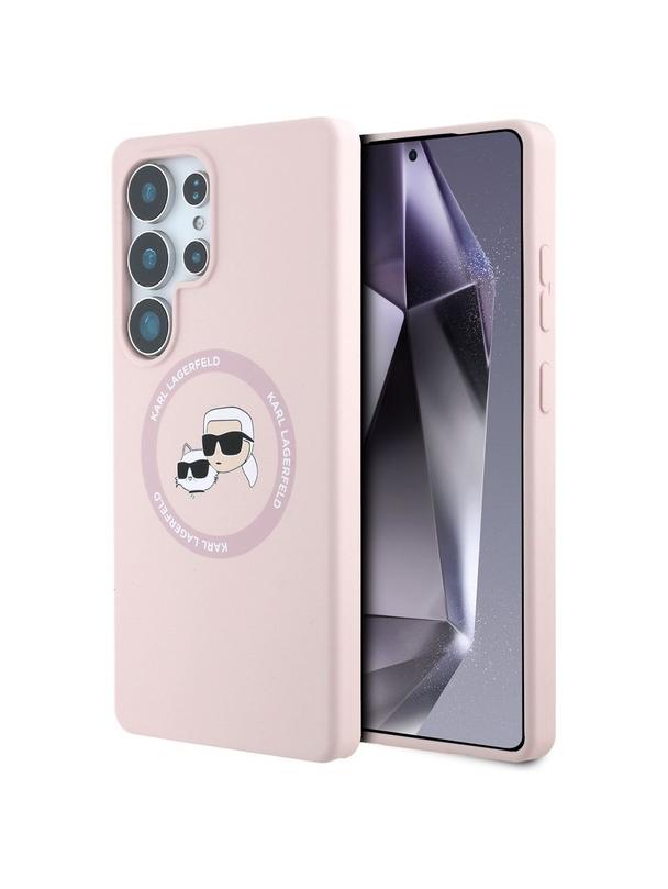 KARL LAGERFELD futerał do SAMSUNG S25 Ultra KLHMS25LSKCHTCP (Magnetic Silicone Double Heads) różowy