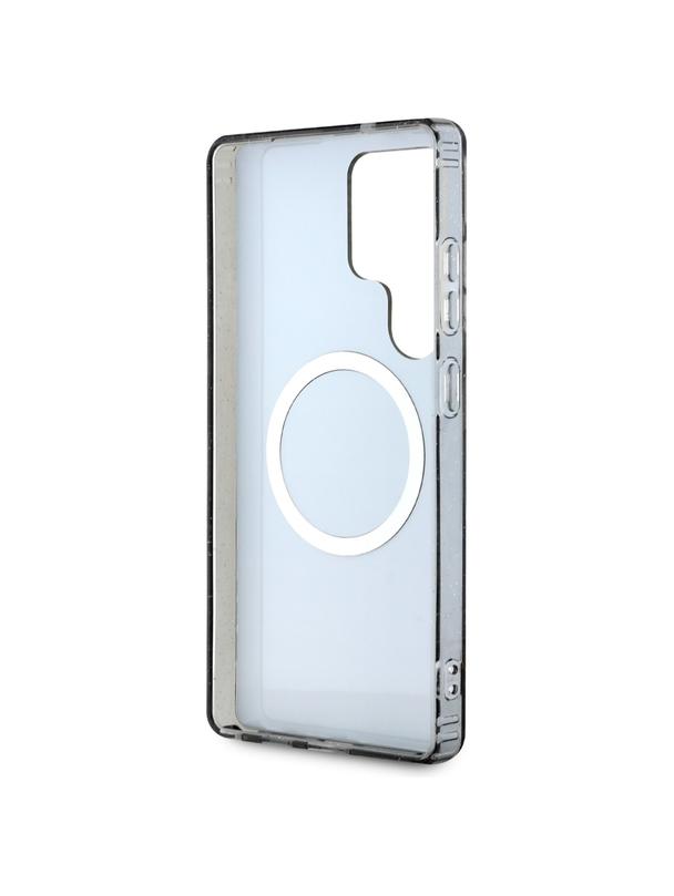 GUESS futerał do SAMSUNG S25 Ultra GUHMS25LHFLPEDK (Magnetic IML Metal Glitter Flowers Triangle) czarny