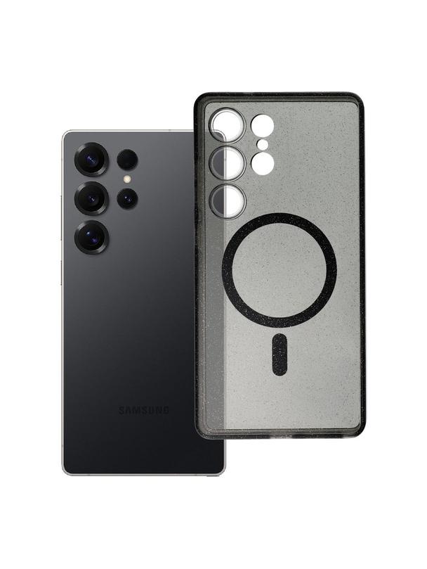 Futerał do Samsung S25 ULTRA Clear Mag Cover (STR) zgodny z MagSafe czarny glitter