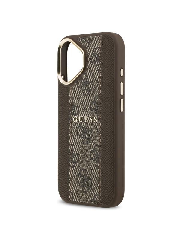 GUESS futerał do IPHONE 17 kompatybilny z MagSafe GUHMP17SPG4SEMCW (PU W/ 4G Stripe) brązowy