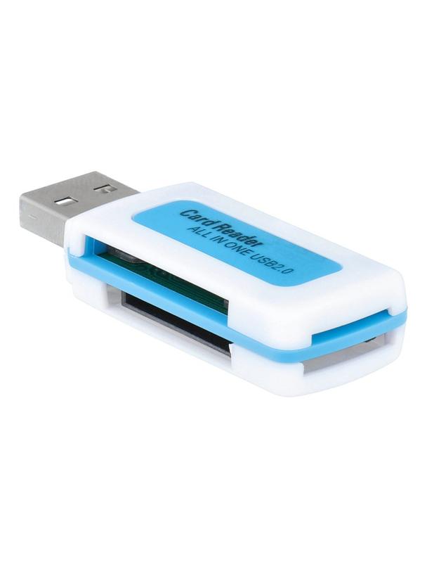 Czytnik kart pamięci USB 2.0 niebiesko biały