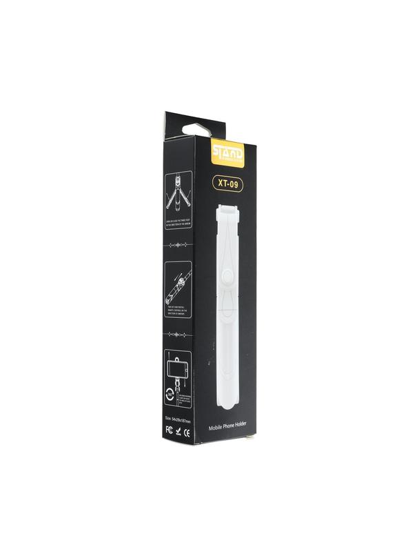 Uchwyt selfie z pilotem bezprzewodowym tripod SSTR-12 biały