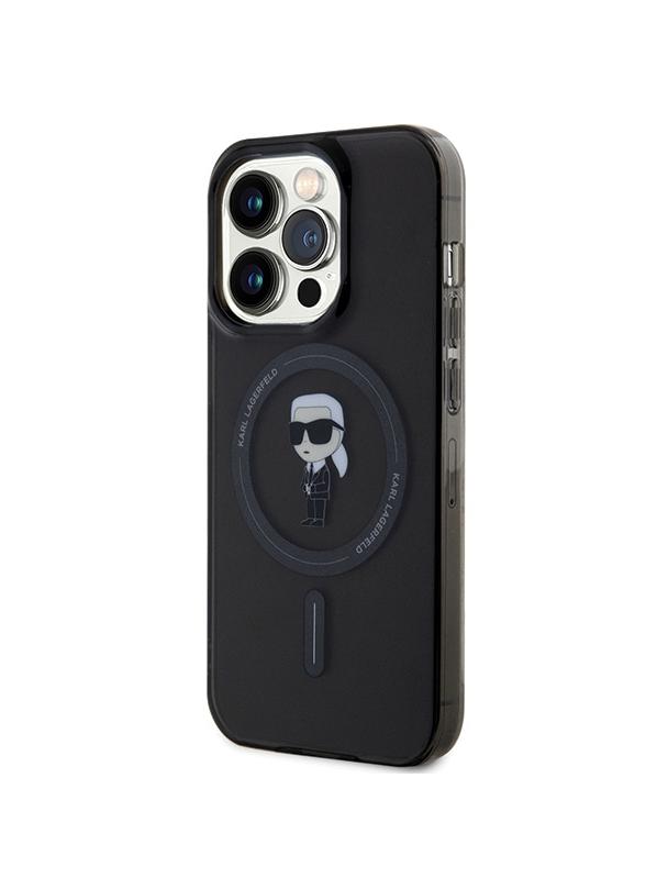KARL LAGERFELD futerał do IPHONE 15 Pro KLHMP15LHFCKNOK (Ikonik + MAG) czarny