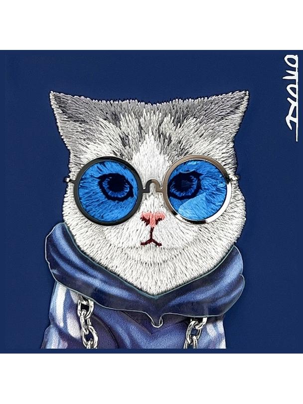 NIMMY futerał GLASSES COOL CAT do IPHONE 15 niebieski