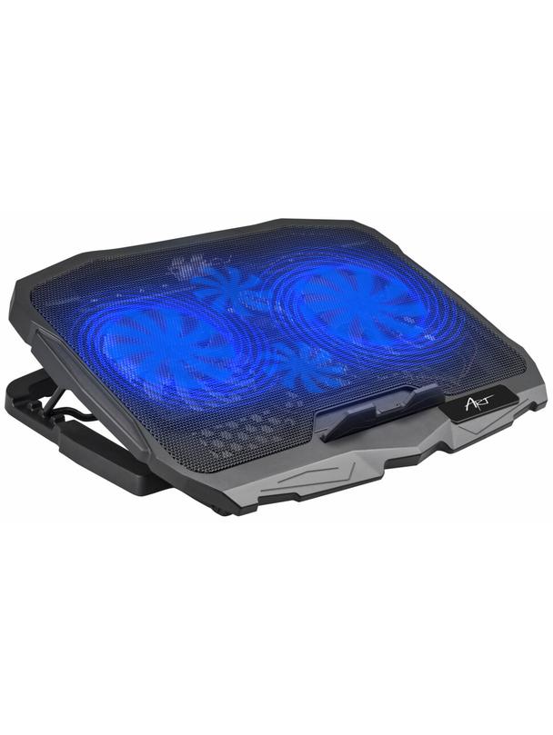 Podstawka chłodząca pod laptop ART P4 2 x USB A LED czarna