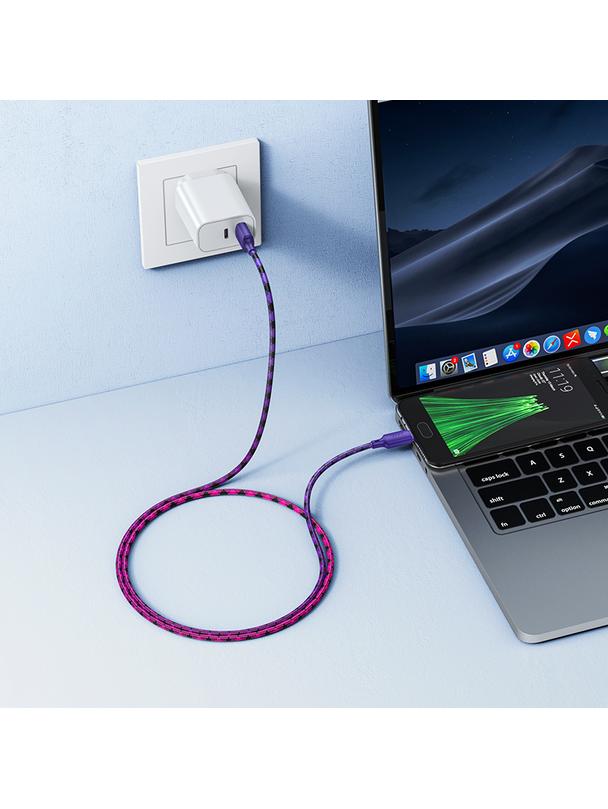 Kabel USB A do Micro USB Hoco 2,4A 1 m X116 gradient fioletowy