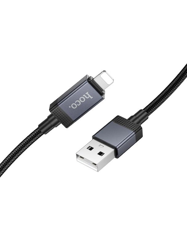 Kabel USB A do Lightning Hoco 2,4A z wyświetlaczem 1 m X118 czarny