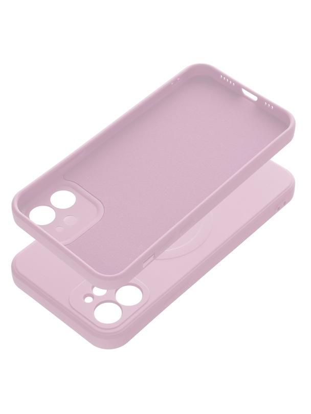 Futerał SILICONE MAG COVER kompatybilny z MagSafe do IPHONE 12 różowy