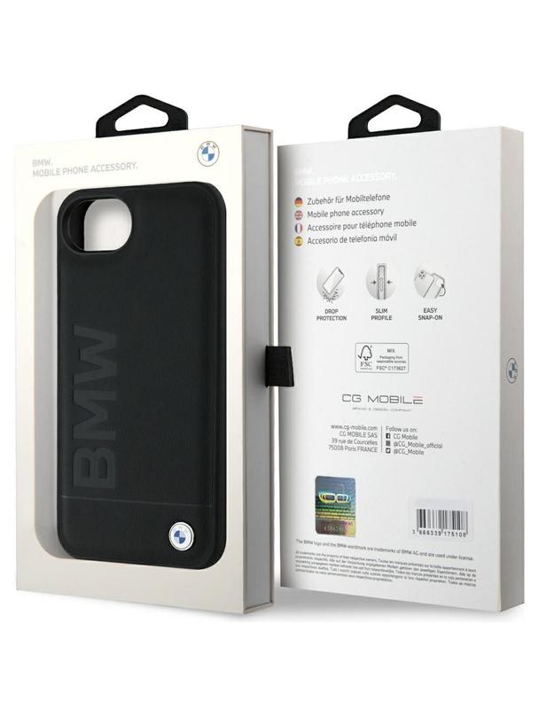 BMW futerał do IPHONE 16e (SE 4 2025) BMHCPSE4SLLBK (Leather Hot Stamp) black