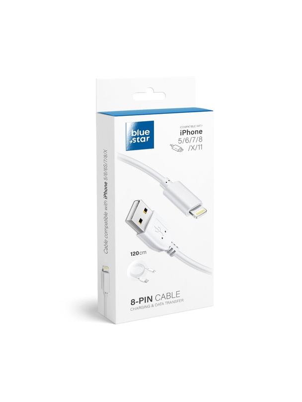 Kabel USB A do Lightning Blue Star Lite 3A 1,2 m biały