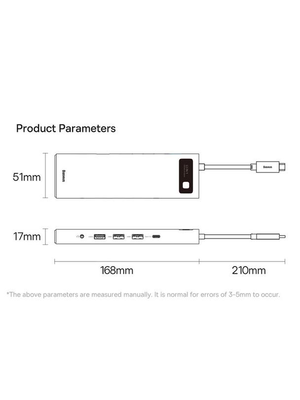 BASEUS adapter HUB 12w1 Typ C WKWG020213/BS-OH037 0,2 m szary