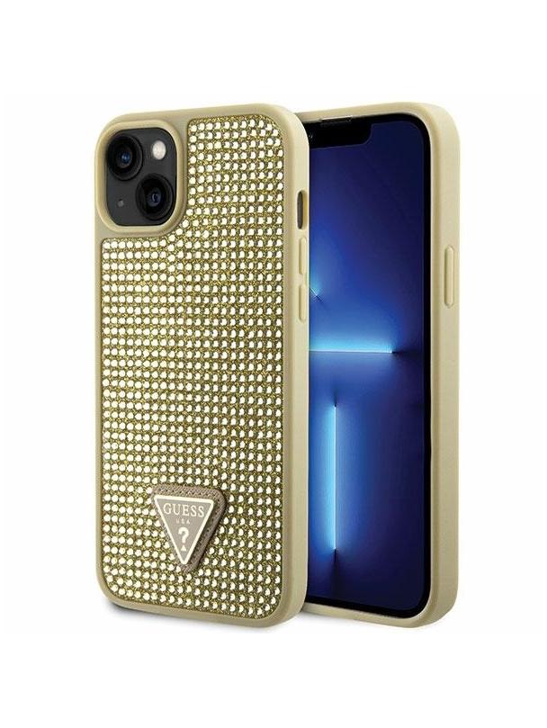 GUESS futerał do IPHONE 13 / 14 / 15 GUHCP14SHDGTPD (Rhinestone Triangle) złoty