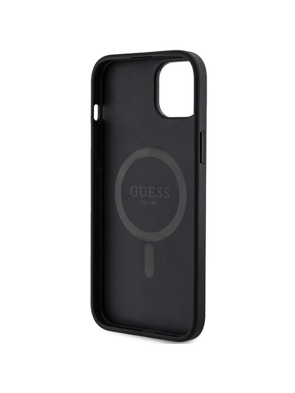 GUESS futerał do IPHONE 15 kompatybilny z MagSafe GUHMP15SG4GFRK (4G Ring classic logo) czarny