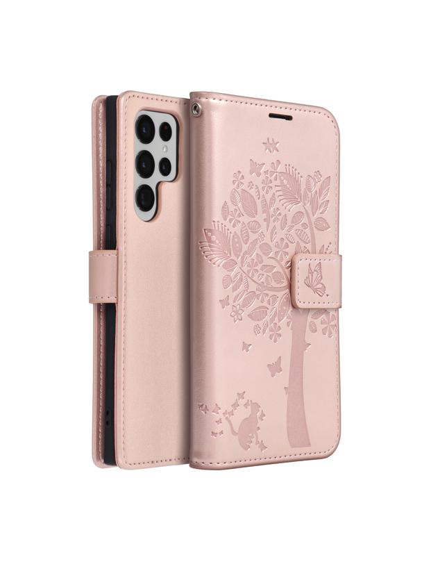 Kabura MEZZO Book do SAMSUNG S22 Ultra drzewo złoty róż