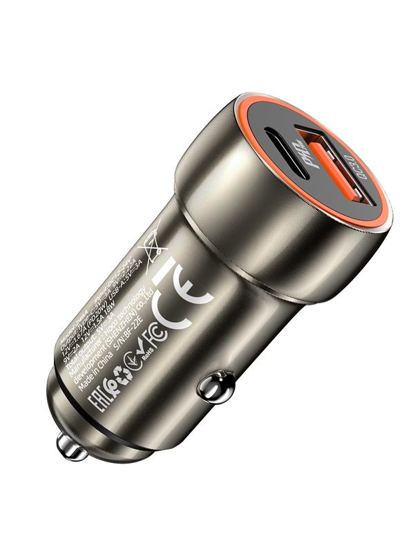 Ładowarka samochodowa Hoco USB A + USB C QC3.0 PD 20W Z46A szary