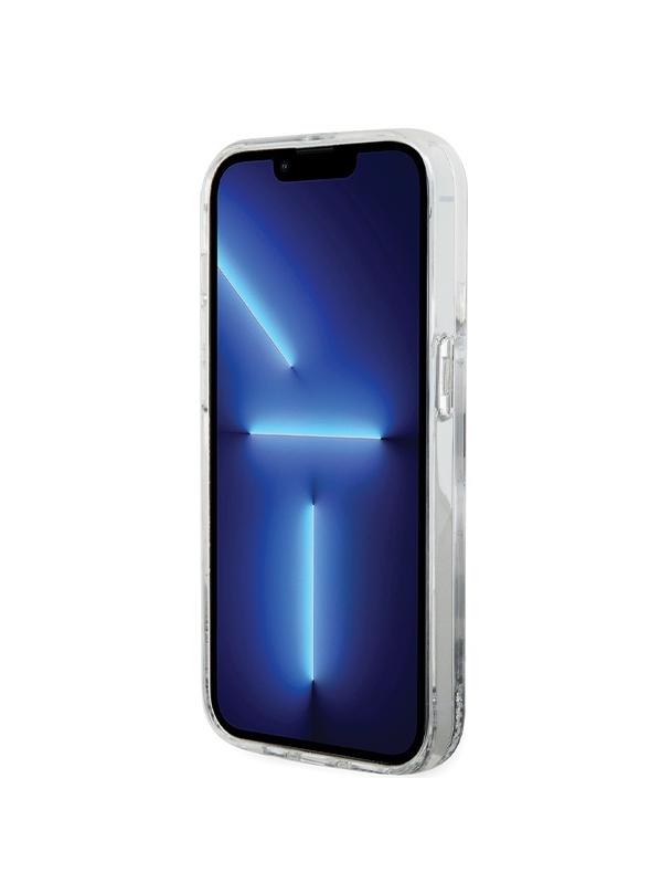 KARL LAGERFELD futerał do IPHONE 14 Pro KLHCP14LLDHKCNS (Liquid Glitter KC) biały