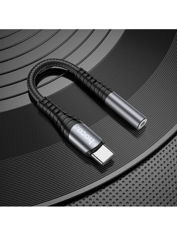 Adapter AUX Jack 3,5 mm do USB C Hoco LS33 szary