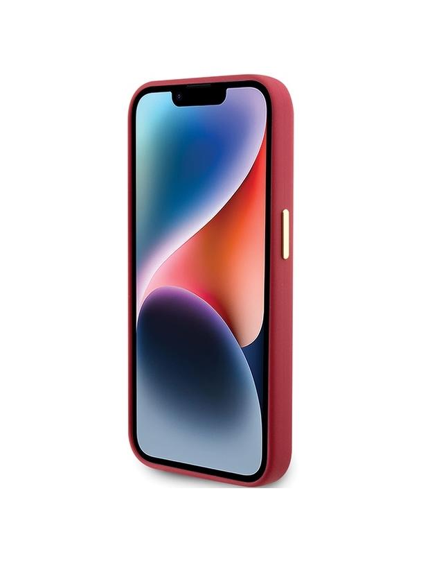 GUESS futerał do IPHONE 15 Pro GUHCP15LSMBSLM (Silicone Script Metal Logo & Frame) magenta