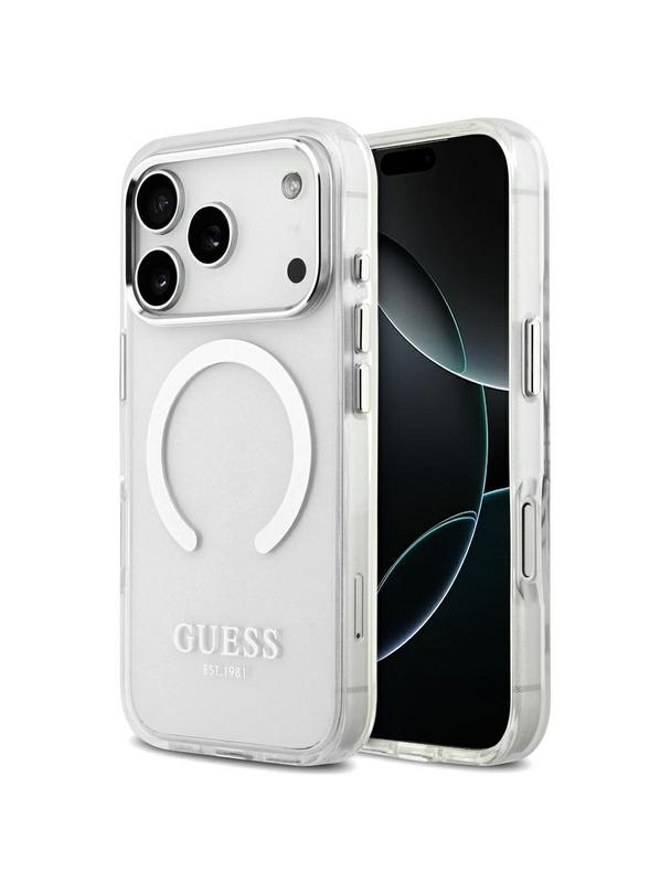 GUESS futerał do IPHONE 17 Pro kompatybilny z MagSafe GUHMP17LHTRMS (Metal Outline) srebrny