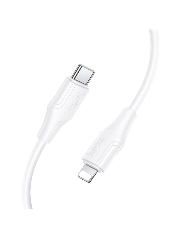 Kabel USB C do Lightning Hoco 27W silikonowy 1 m X124 biały