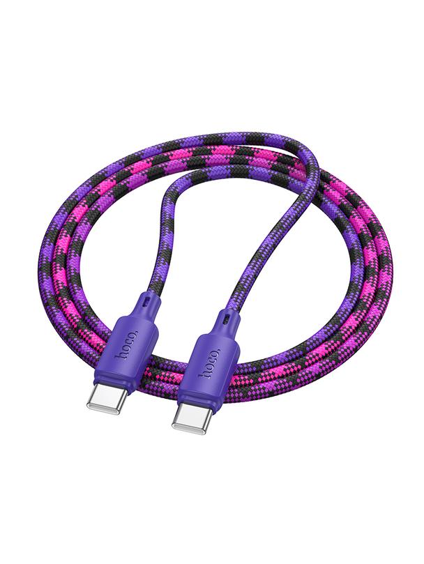 Kabel USB C do USB C Hoco 3A 60W 1 m X116 gradient fioletowy