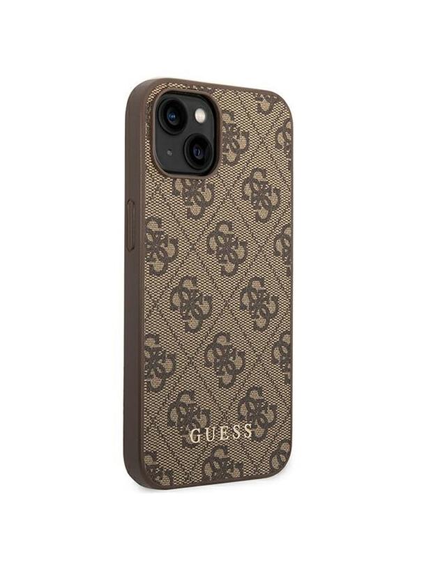 GUESS futerał do IPHONE 14 GUHCP14SG4GFBR (4G Gold Logo) brązowy