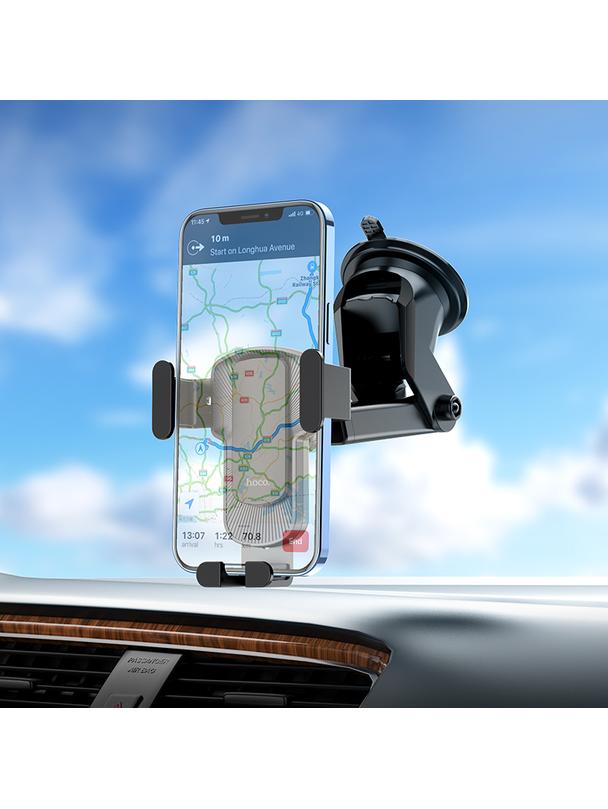 Uchwyt na telefon do samochodu grawitacyjny Hoco do szyby / deski CA104 czarny