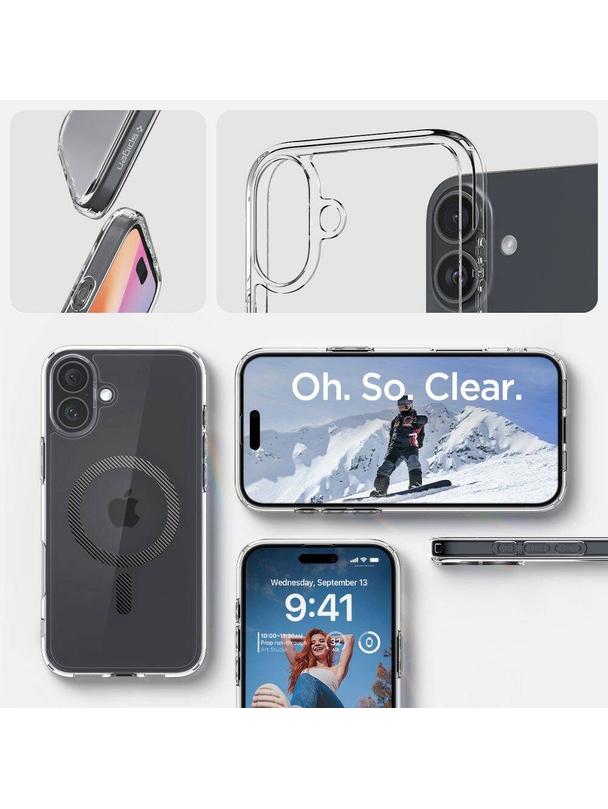 SPIGEN futerał ULTRA HYBRID MAG kompatybilny z MagSafe do IPHONE 16 carbon fiber