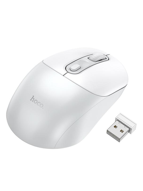 Myszka bezprzewodowa Hoco 2.4G 1600 dpi GM28 biało szara