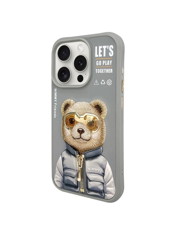 NIMMY futerał COOL&CUTE 2.0 Bear do IPHONE 15 Pro szary