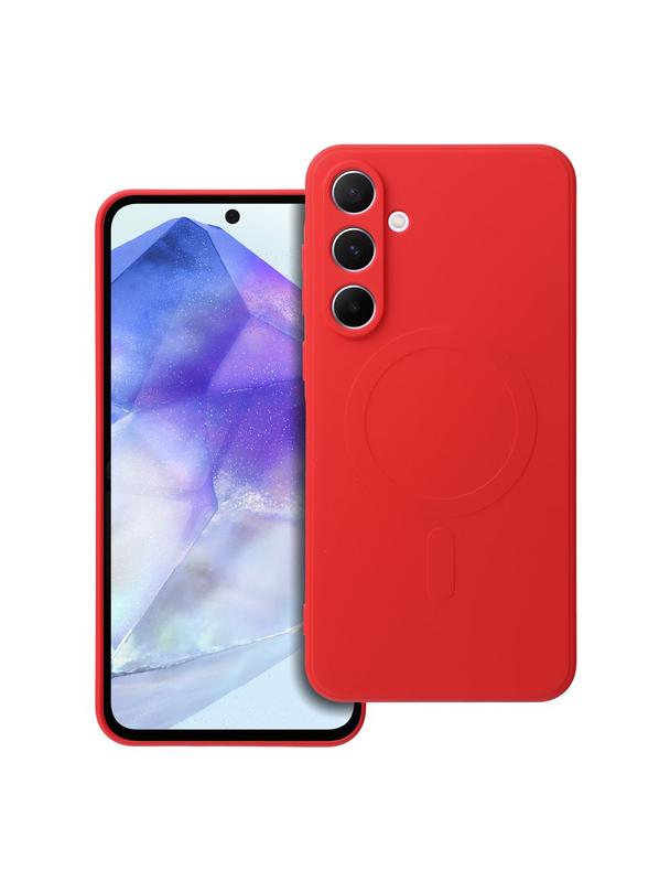 Futerał SILICONE MAG COVER kompatybilny z MagSafe do SAMSUNG A55 czerwony