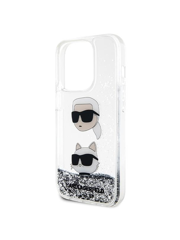 KARL LAGERFELD futerał do IPHONE 14 Pro KLHCP14LLDHKCNS (Liquid Glitter KC) biały