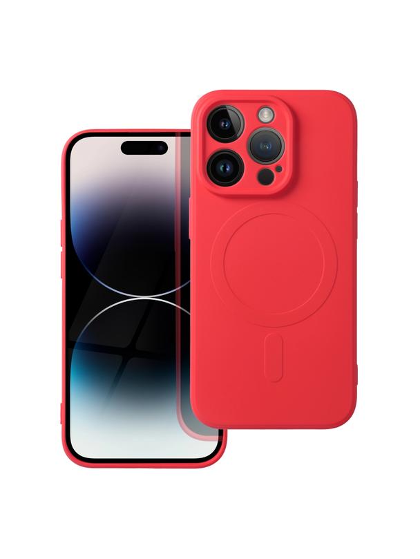 Futerał SILICONE MAG COVER kompatybilny z MagSafe do IPHONE 14 Pro czerwony