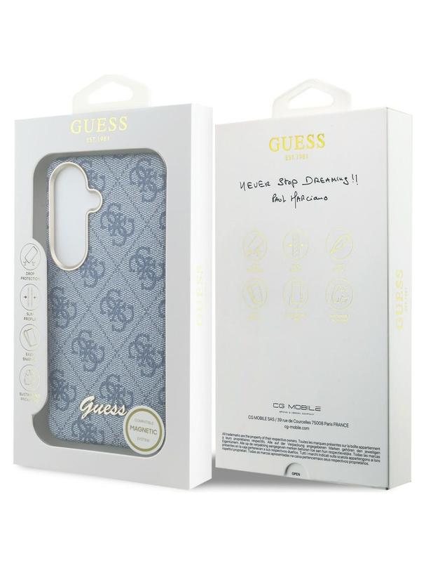 GUESS futerał do SAMSUNG S26 GUHMS26S5P4FWMSB (4G Script MagSafe) niebieski