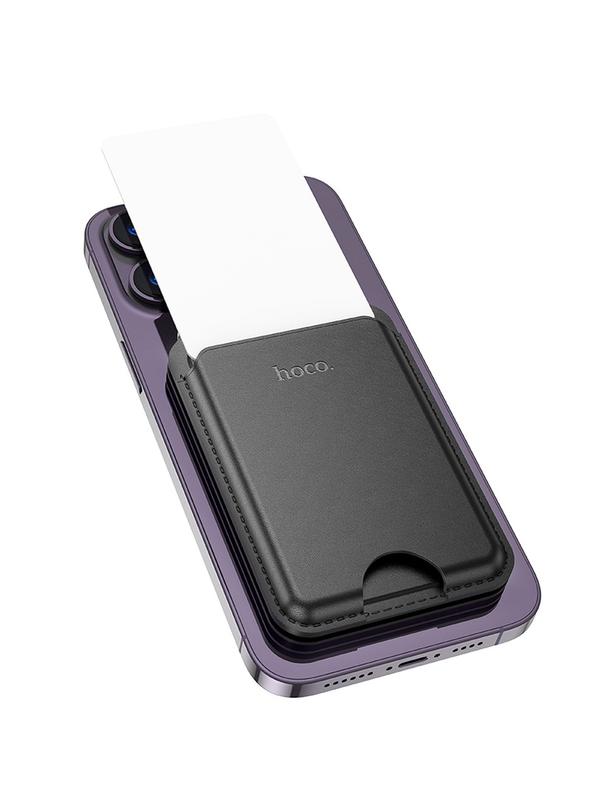 Portfel magnetyczny na karty Hoco zgodny z MagSafe GT3 czarny