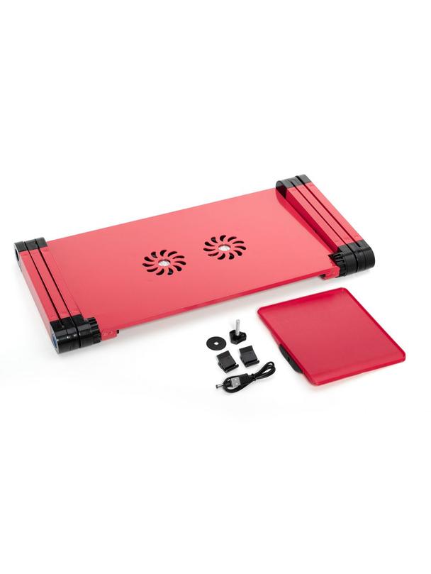 Podstawka pod laptop uniwersalna regulowana + chłodzenie YL-803 czerwona