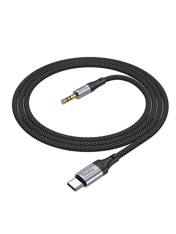 Kabel AUX USB C do Jack 3,5 mm Hoco 1 m UPA26 czarny