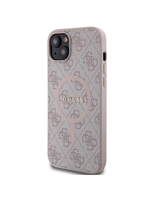 GUESS futerał do IPHONE 14 kompatybilny z MagSafe GUHMP14SG4GFRP (4G Ring classic logo) różowy
