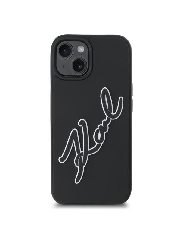 KARL LAGERFELD futerał do IPHONE 15 KLHCP15S3DRKSDLK (3D Rubber Signature) black
