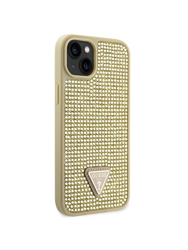 GUESS futerał do IPHONE 13 / 14 / 15 GUHCP14SHDGTPD (Rhinestone Triangle) złoty