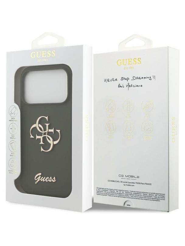 GUESS futerał do IPHONE 17 Pro Max GUHCP17XSC4GSMA (Silicone W/ Big 4G Script) khaki