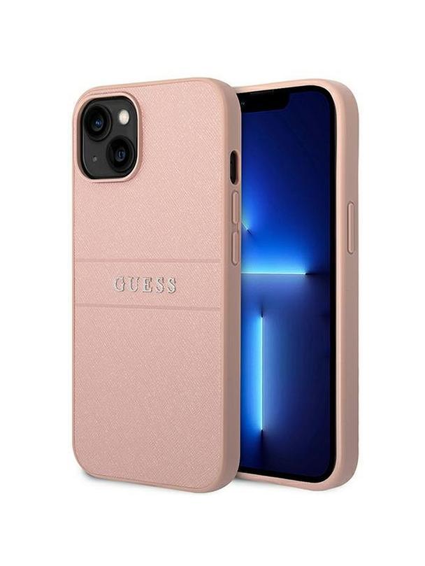 GUESS futerał do IPHONE 14 Plus GUHCP14MPSASBPI (Saffiano With Metal Logo) różowy